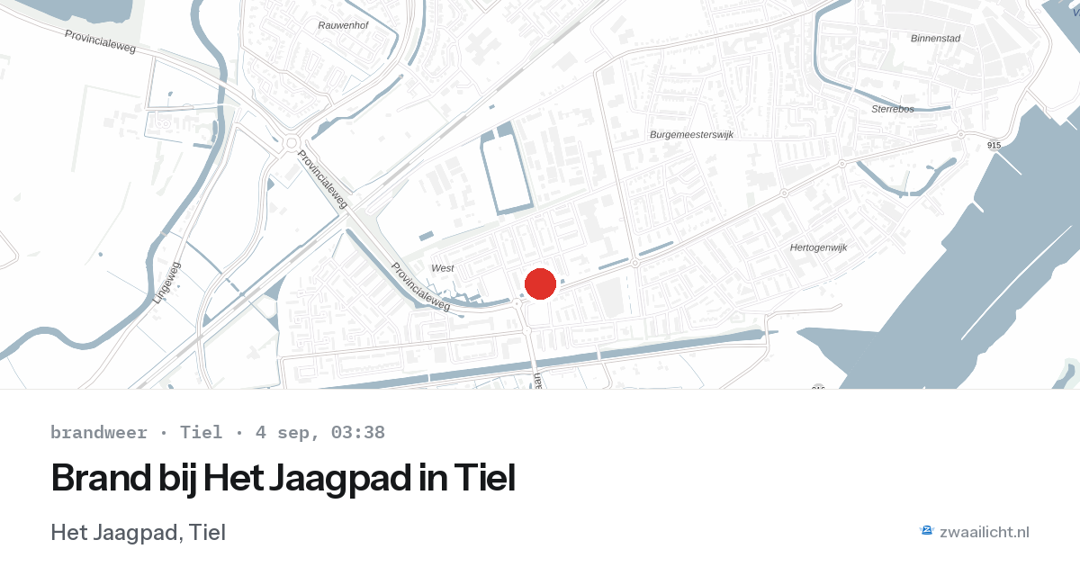 Brand bij Het Jaagpad in Tiel — 4 sep 2026