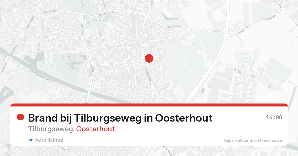 Brand bij Tilburgseweg in Oosterhout — 21 aug 2026