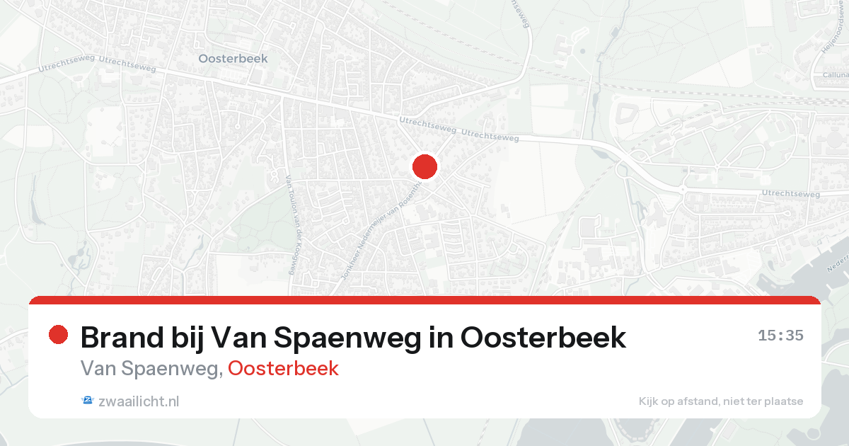 Brand bij Van Spaenweg in Oosterbeek — 16 aug 2026