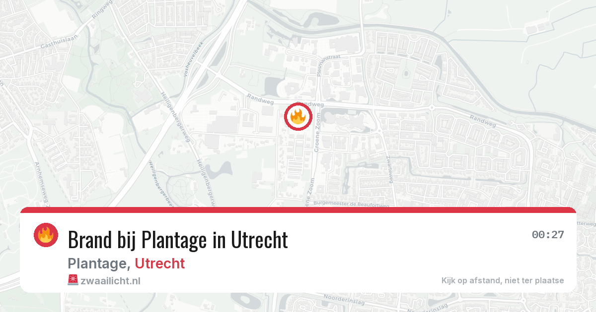Brand bij Plantage in Utrecht — 1 jul 2026
