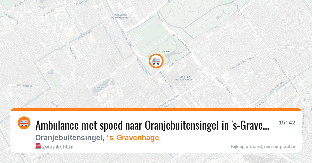 Ambulance met spoed naar Oranjebuitensingel in 's-Gravenhage — 19 jul 2026