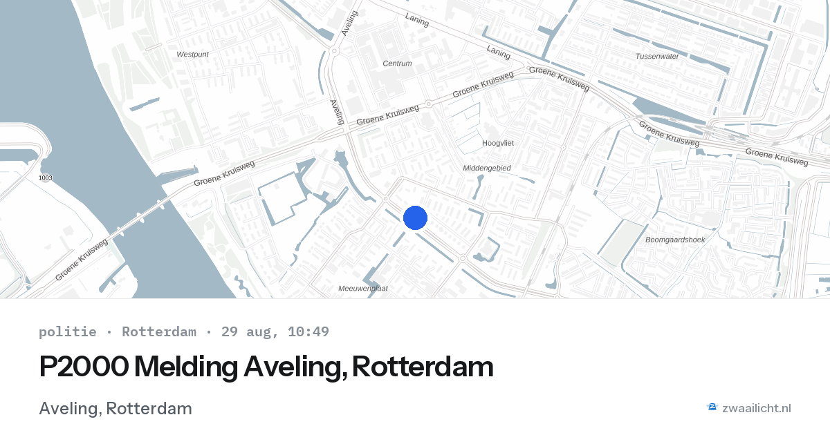 P2000 Melding Aveling, Rotterdam — 29 aug 2026