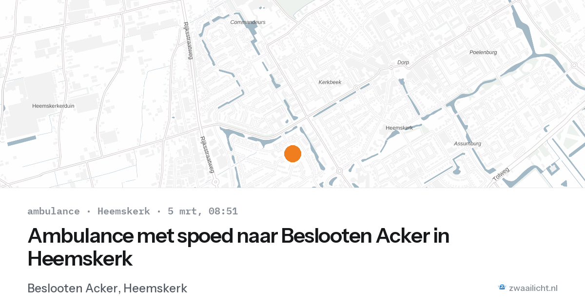 Ambulance met spoed naar Beslooten Acker in Heemskerk — 5 mrt 2026