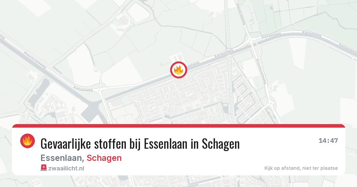 Gevaarlijke stoffen bij Essenlaan in Schagen — 1 apr 2026