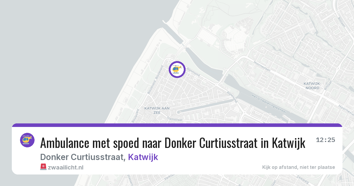 Ambulance met spoed naar Donker Curtiusstraat in Katwijk — 8 aug 2026