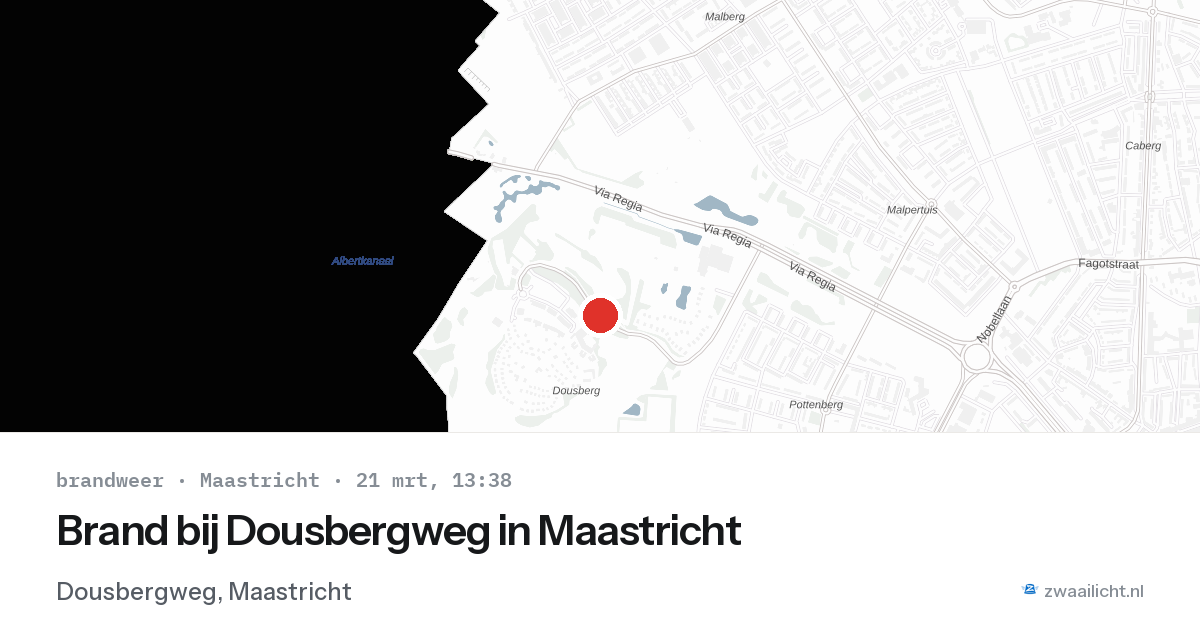 Brand bij Dousbergweg in Maastricht — 21 mrt 2026