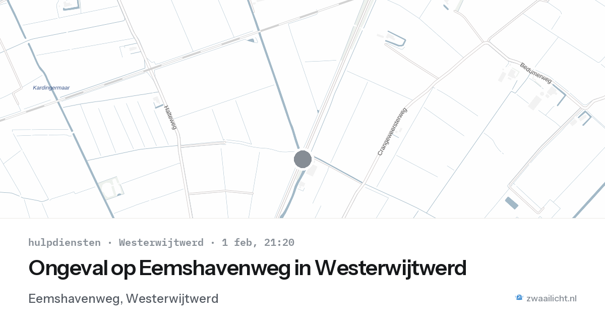 Ongeval op Eemshavenweg in Westerwijtwerd — 1 feb 2026