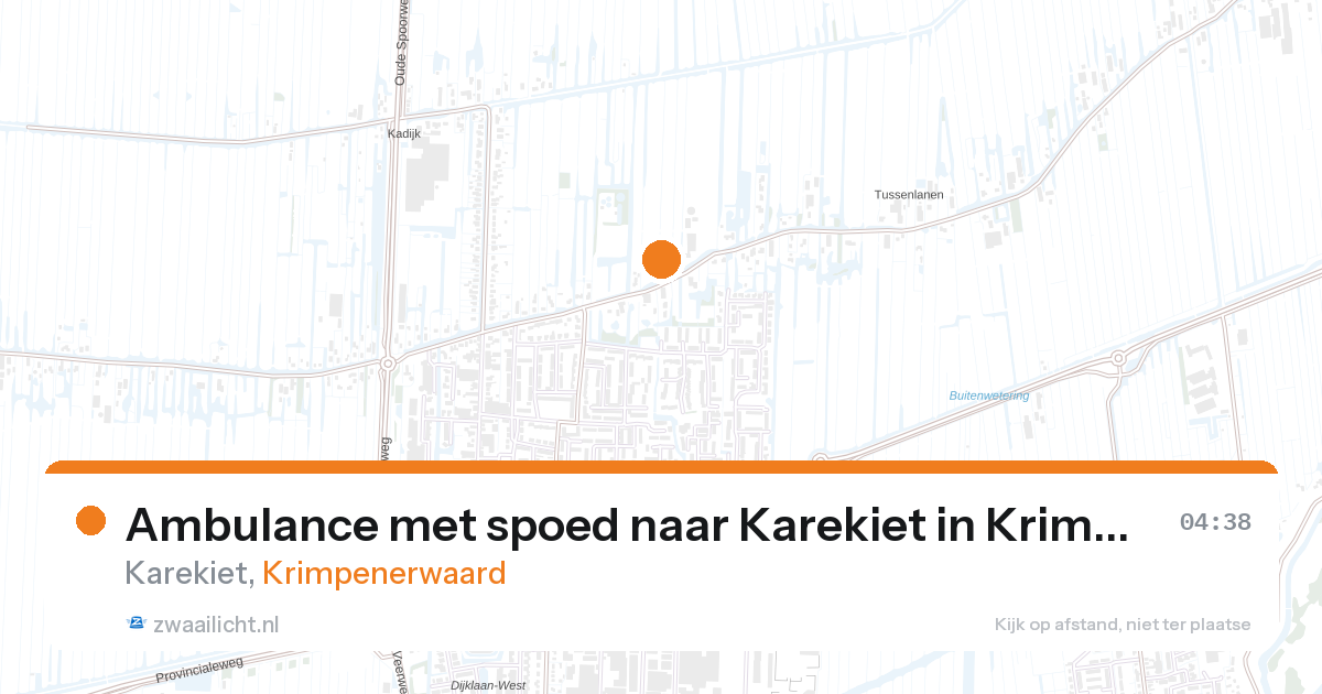 Ambulance met spoed naar Karekiet in Krimpenerwaard — 13 aug 2026