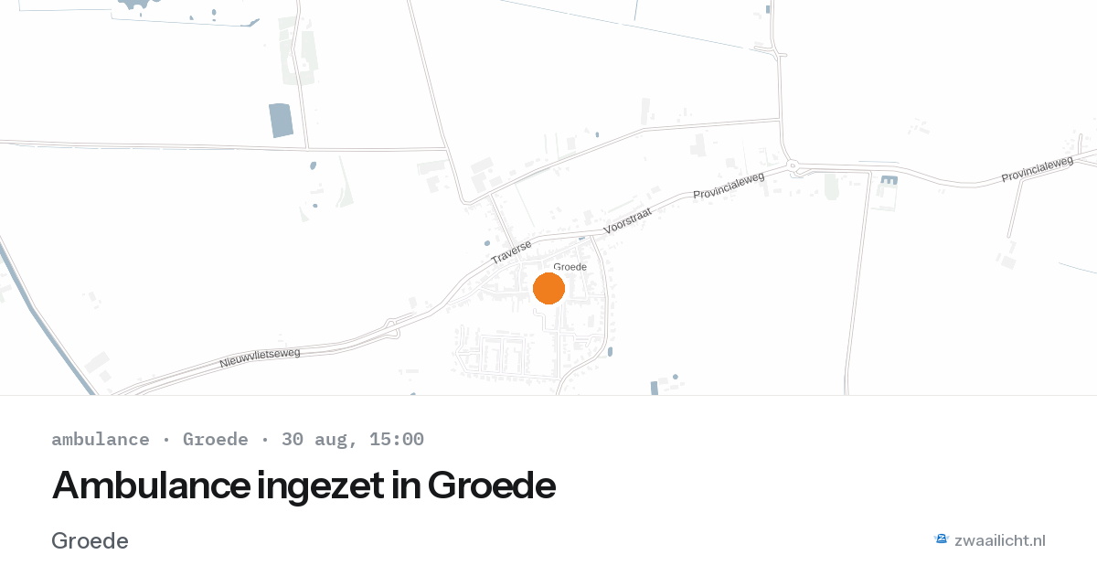 Ambulance ingezet in Groede — 30 aug 2026