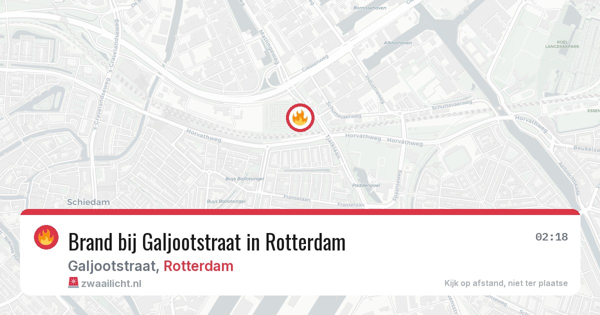 Brand bij Galjootstraat in Rotterdam — 27 mei 2026