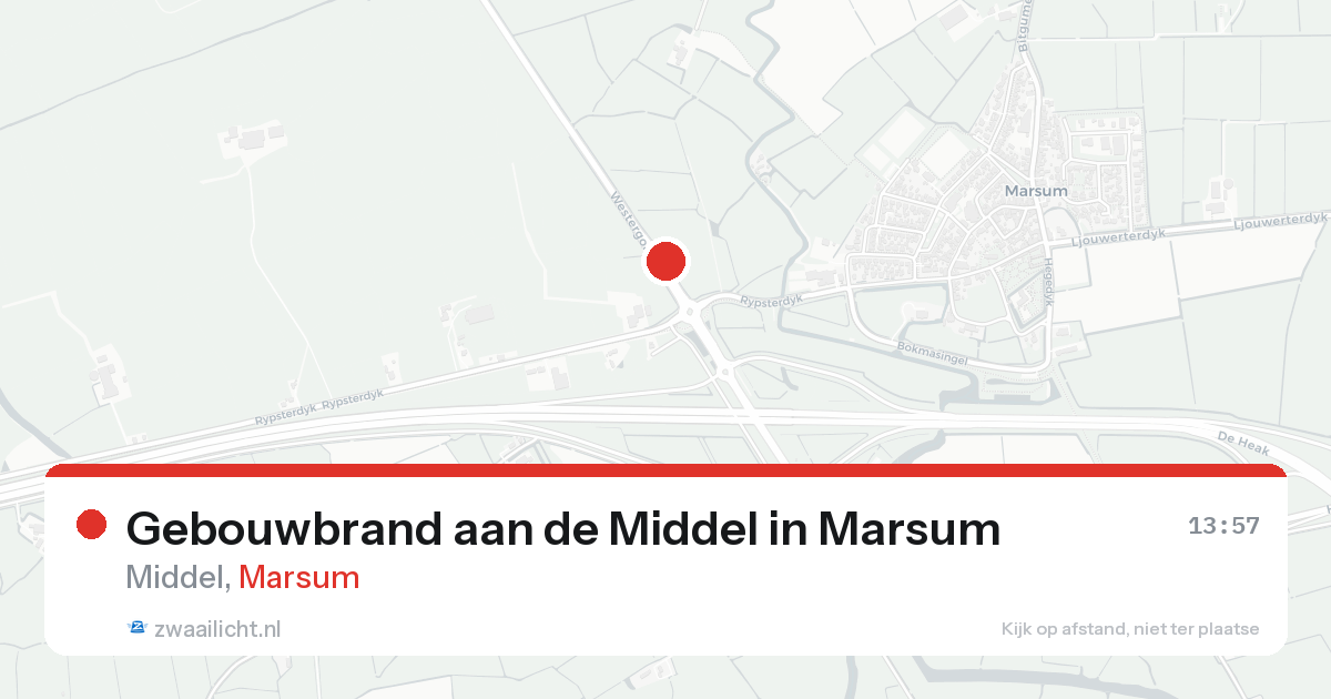 Gebouwbrand aan de Middel in Marsum — 25 aug 2026