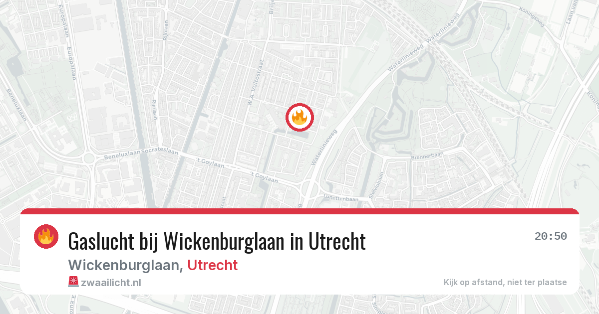 Gaslucht bij Wickenburglaan in Utrecht — 8 apr 2026