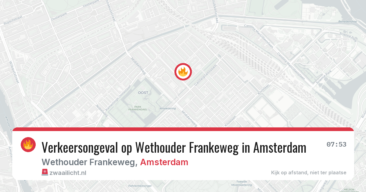 Verkeersongeval op Wethouder Frankeweg in Amsterdam — 29 apr 2026