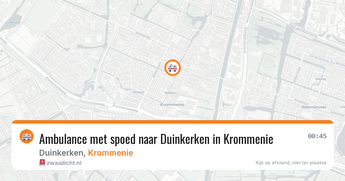 Ambulance met spoed naar Duinkerken in Krommenie — 19 jun 2026