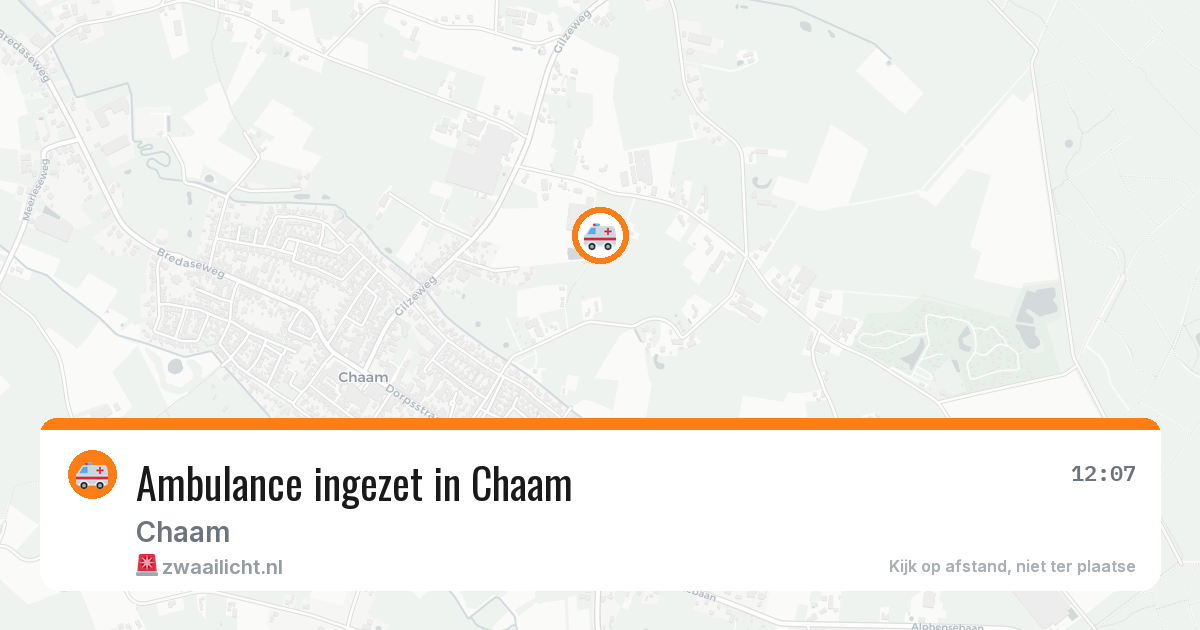 Ambulance ingezet in Chaam — 3 jul 2026