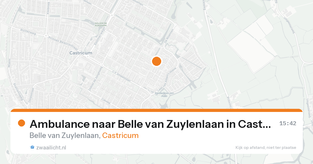 Ambulance naar Belle van Zuylenlaan in Castricum — 16 aug 2026