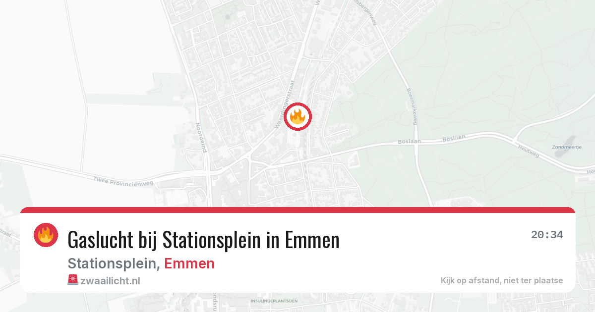 Gaslucht bij Stationsplein in Emmen — 8 jun 2026