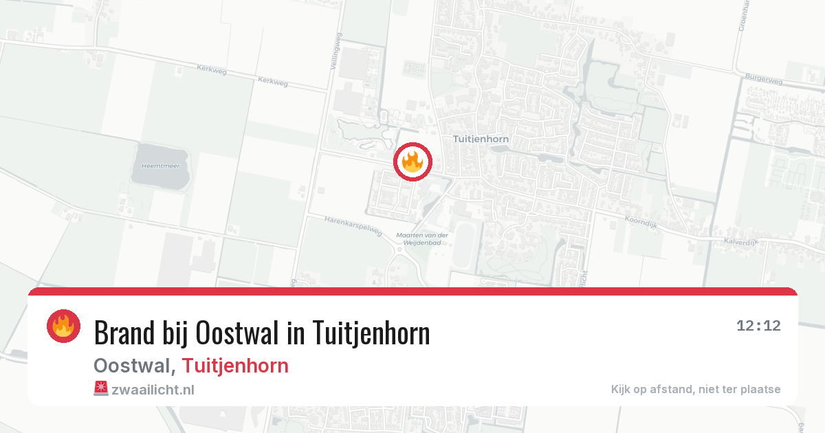Brand bij Oostwal in Tuitjenhorn — 6 mei 2026