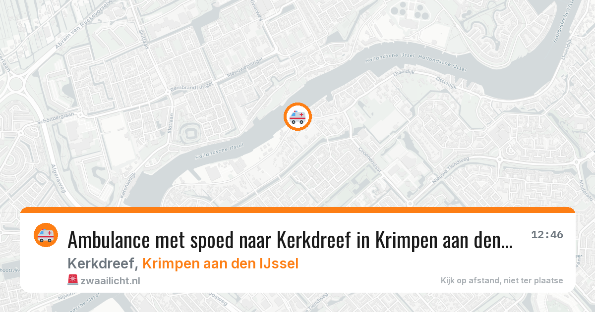 Ambulance met spoed naar Kerkdreef in Krimpen aan den IJssel — 3 jul 2026