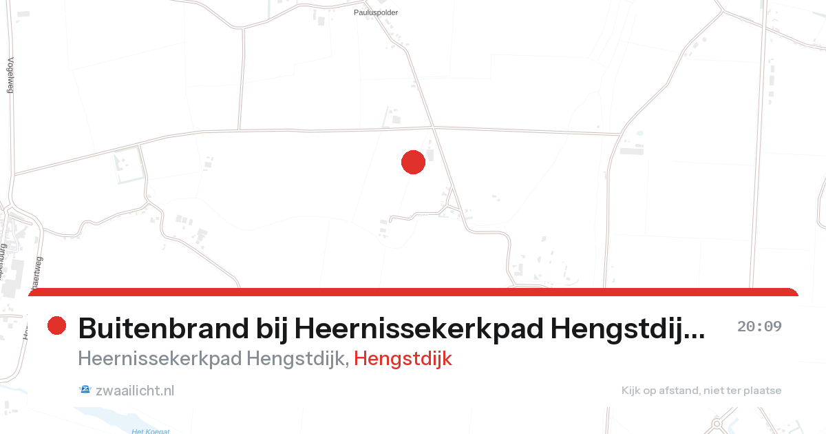 Buitenbrand bij Heernissekerkpad Hengstdijk in Hengstdijk — 26 aug 2026