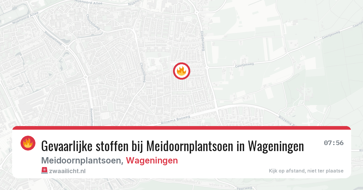 Gevaarlijke stoffen bij Meidoornplantsoen in Wageningen — 4 mrt 2026