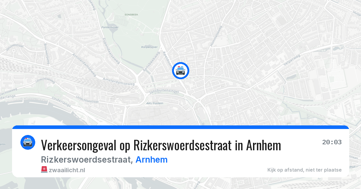 Verkeersongeval op Rizkerswoerdsestraat in Arnhem — 19 jun 2026