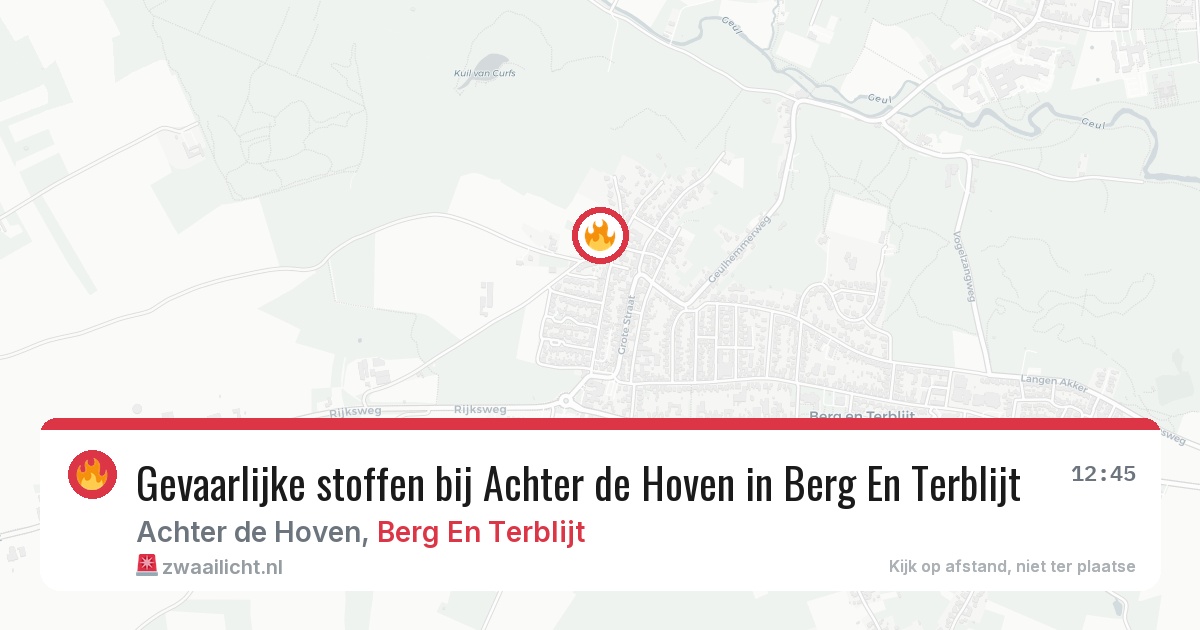 Gevaarlijke stoffen bij Achter de Hoven in Berg En Terblijt — 27 jan 2026