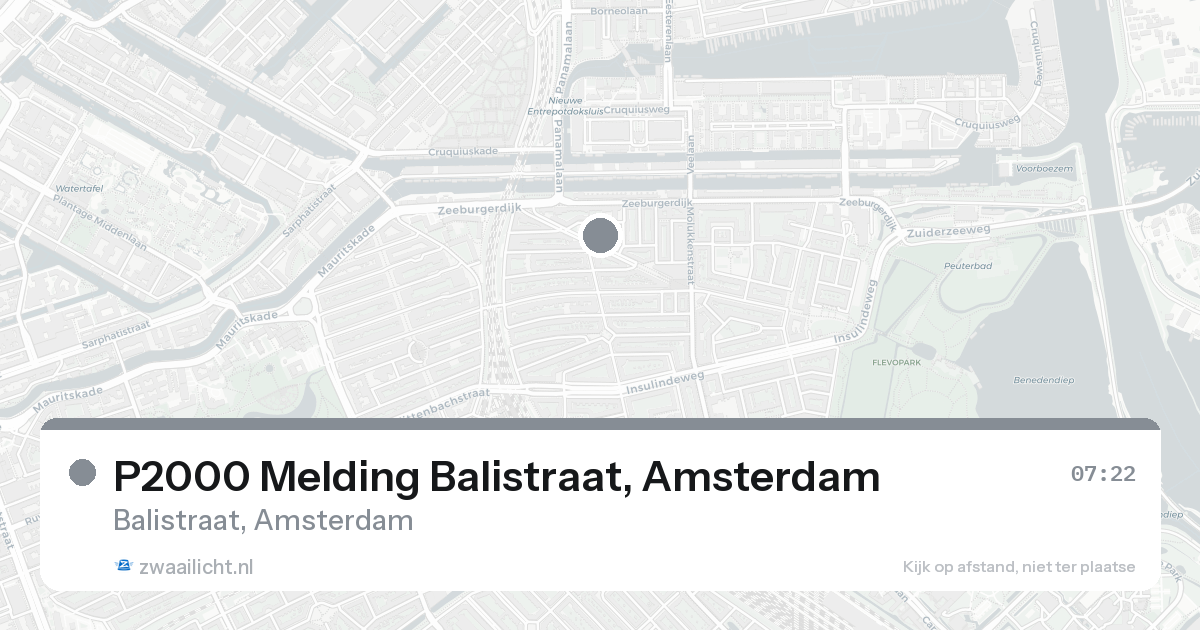 P2000 Melding Balistraat, Amsterdam — 22 aug 2026