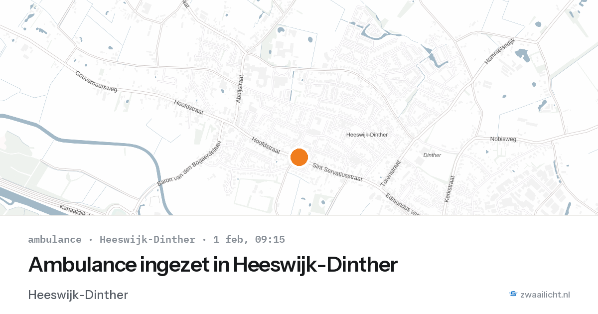 Ambulance ingezet in Heeswijk-Dinther — 1 feb 2026