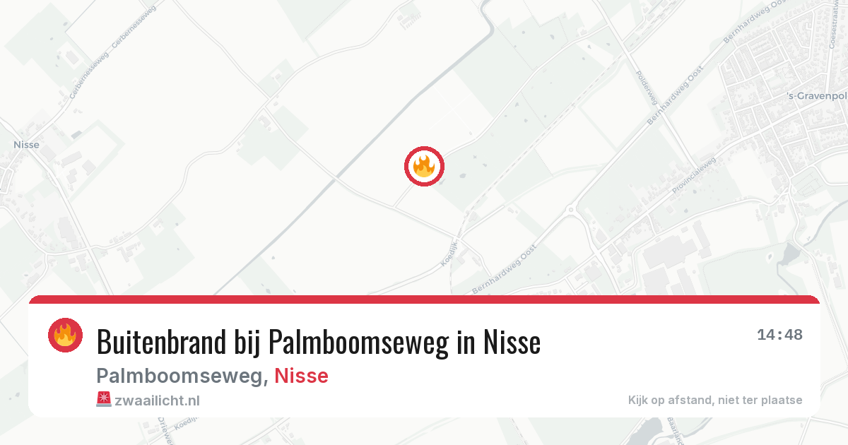 Buitenbrand bij Palmboomseweg in Nisse — 9 jul 2026
