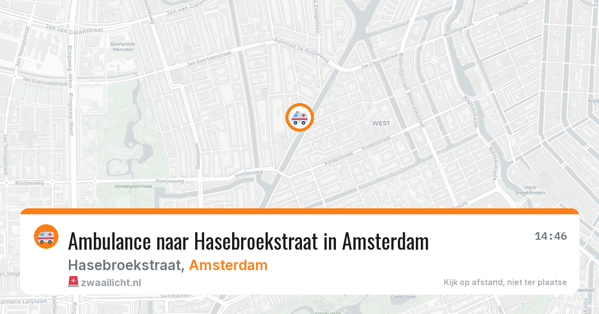 Ambulance naar Hasebroekstraat in Amsterdam — 23 mrt 2026