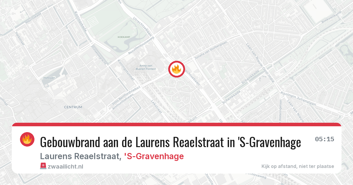 Gebouwbrand aan de Laurens Reaelstraat in 'S-Gravenhage — 16 jun 2026