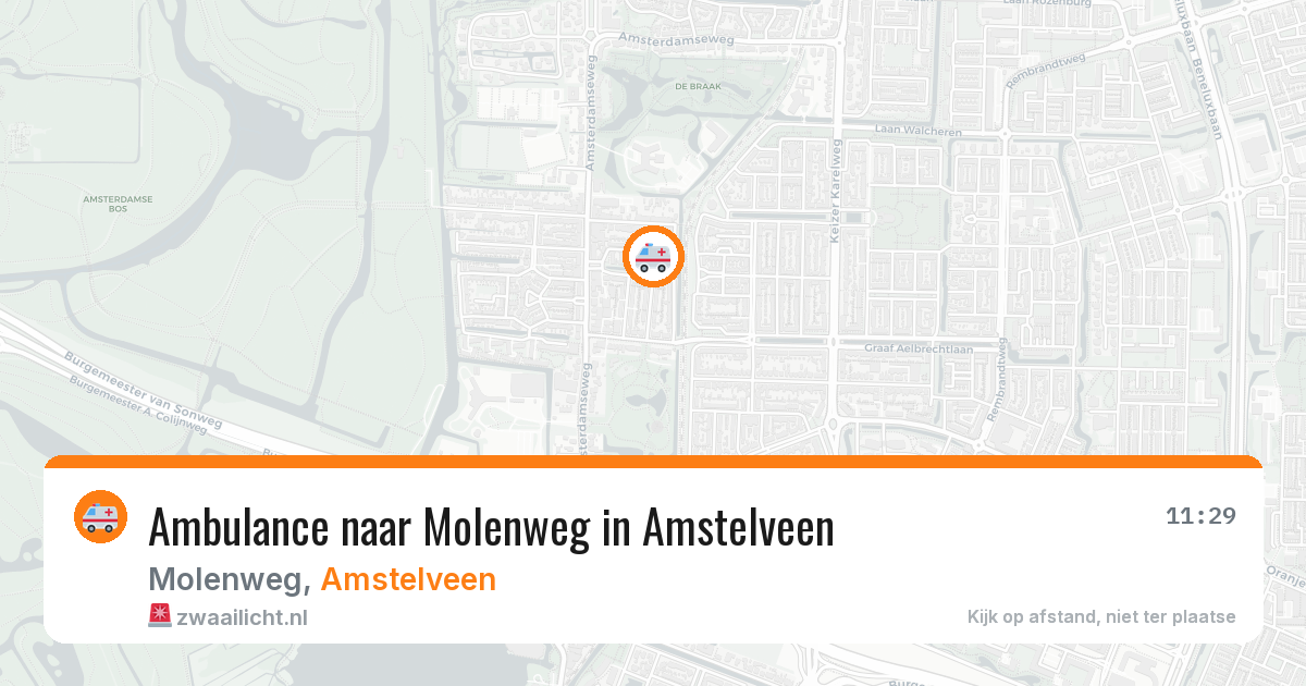 Ambulance naar Molenweg in Amstelveen — 11 aug 2026