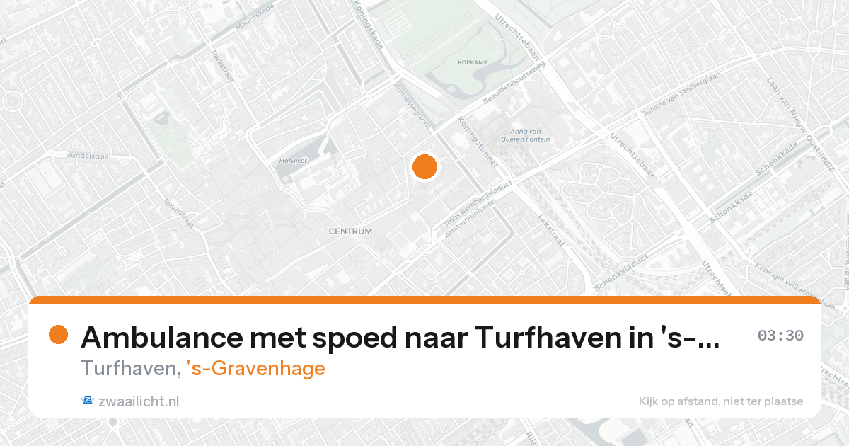 Ambulance met spoed naar Turfhaven in 's-Gravenhage — 16 aug 2026