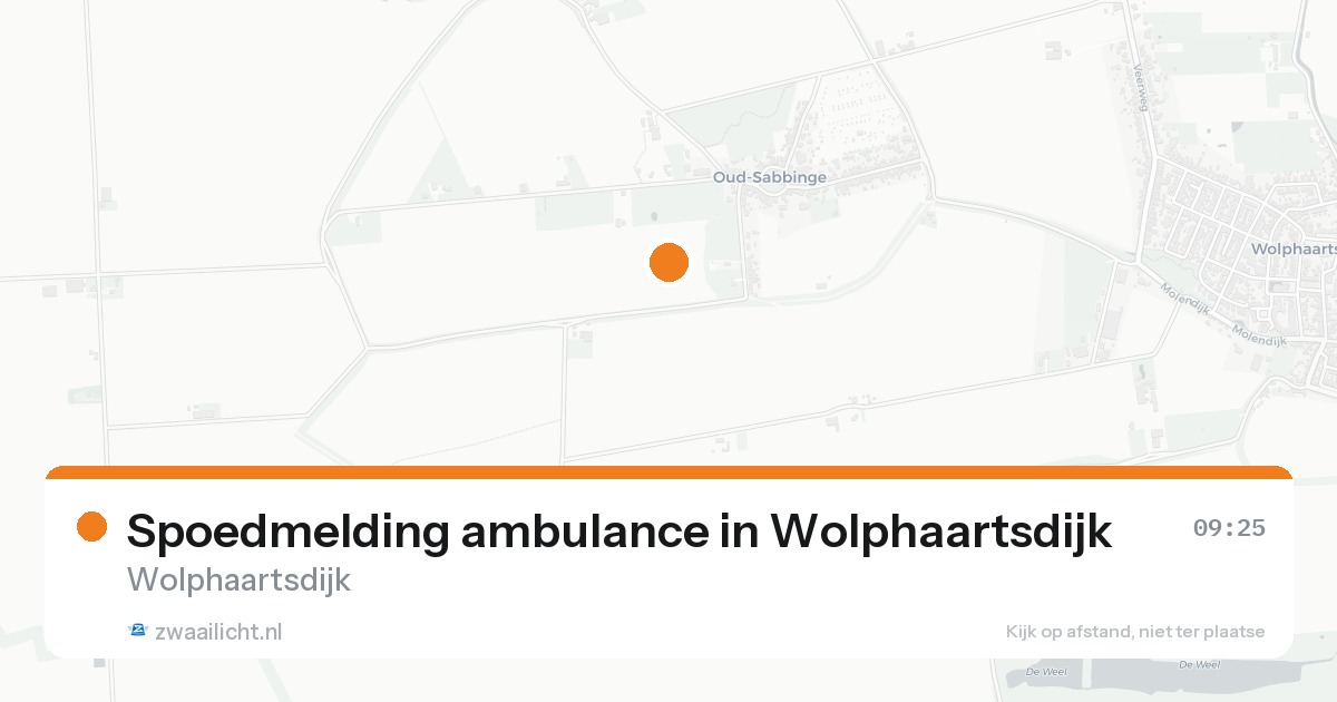 Spoedmelding ambulance in Wolphaartsdijk — 19 aug 2026