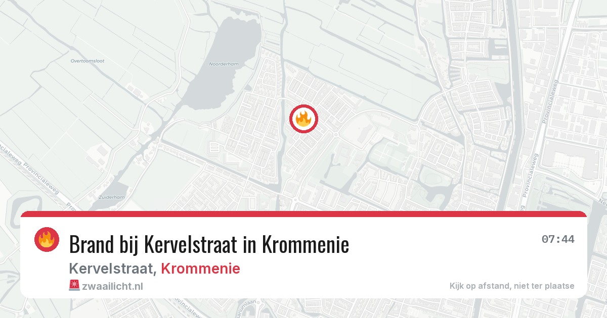 Brand bij Kervelstraat in Krommenie — 7 aug 2026