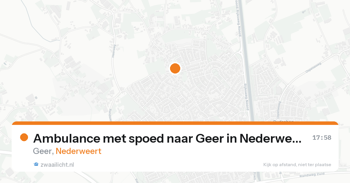 Ambulance met spoed naar Geer in Nederweert — 13 aug 2026