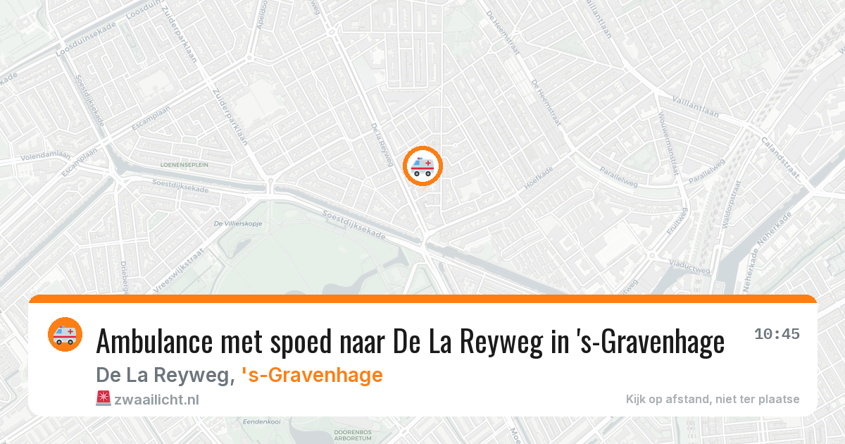 Ambulance met spoed naar De La Reyweg in 's-Gravenhage — 10 jul 2026