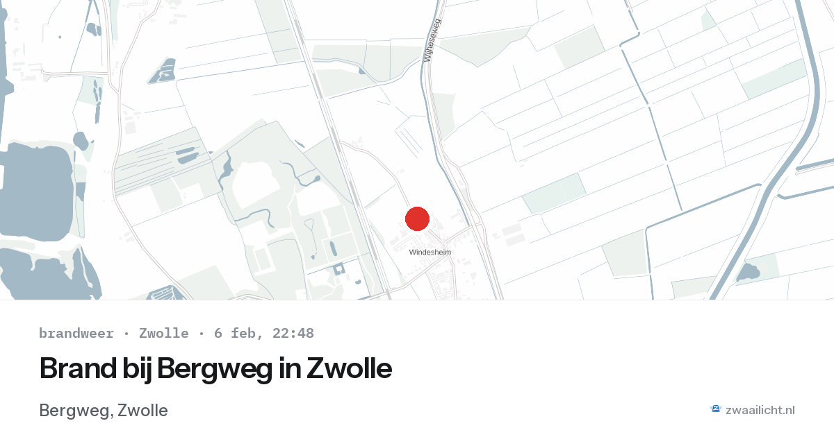 Brand bij Bergweg in Zwolle — 6 feb 2026