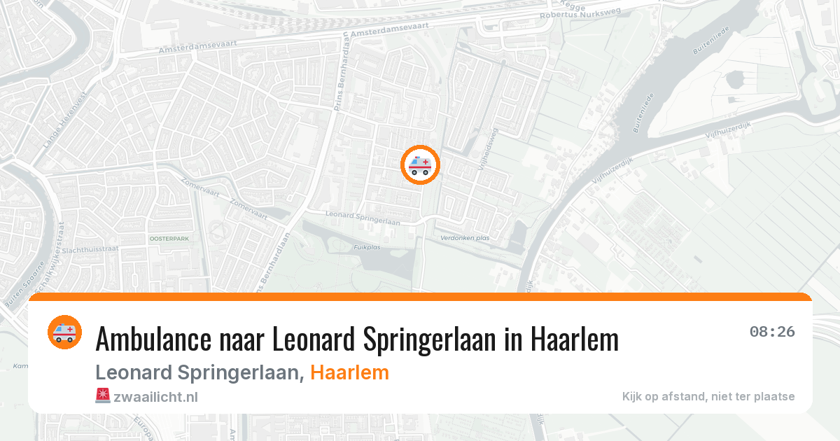 Ambulance naar Leonard Springerlaan in Haarlem — 13 jun 2026