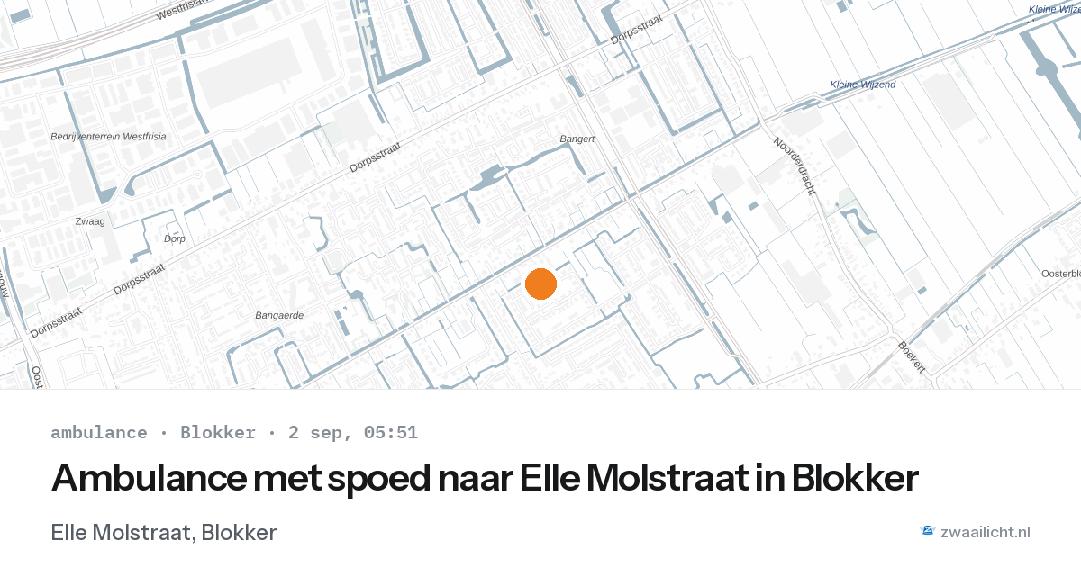 Ambulance met spoed naar Elle Molstraat in Blokker — 2 sep 2026