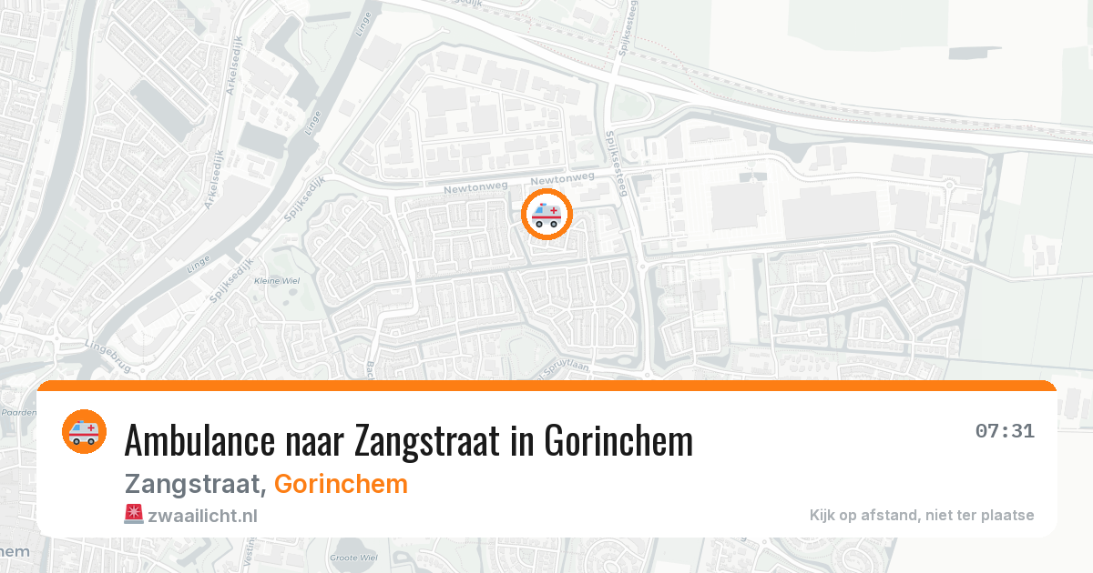 Ambulance naar Zangstraat in Gorinchem — 16 jul 2026