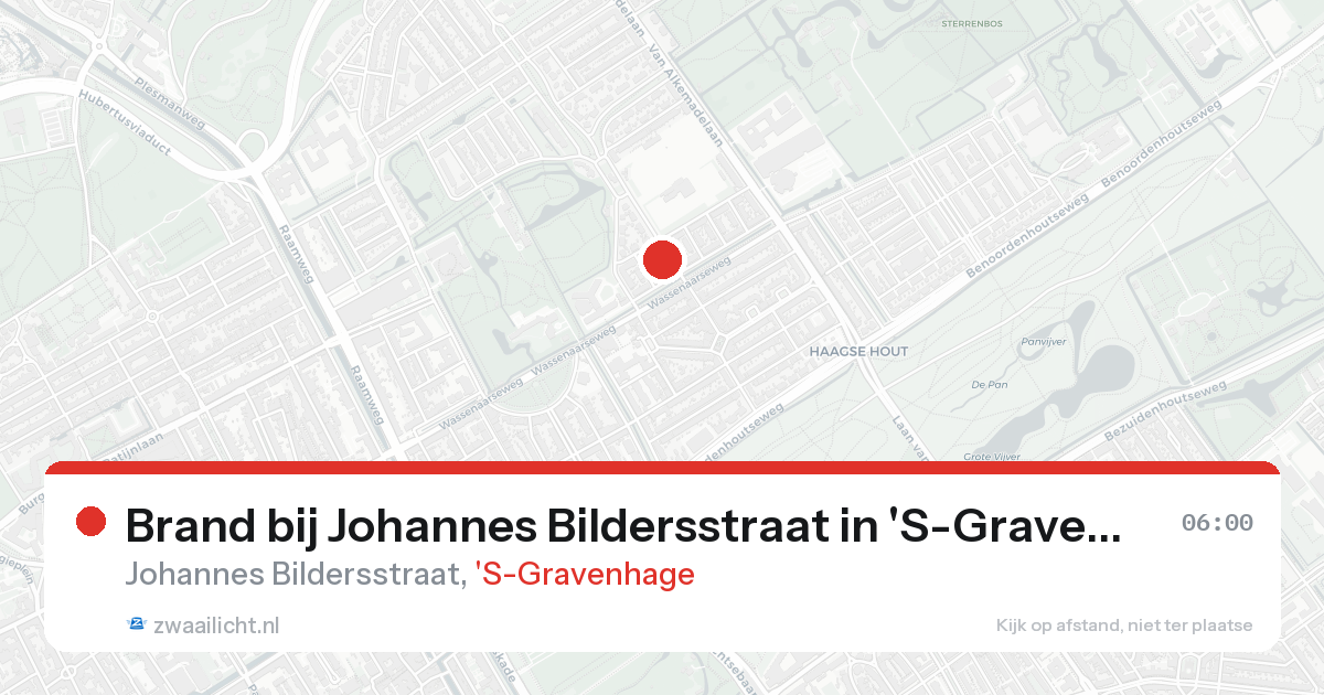 Brand bij Johannes Bildersstraat in 'S-Gravenhage — 18 aug 2026