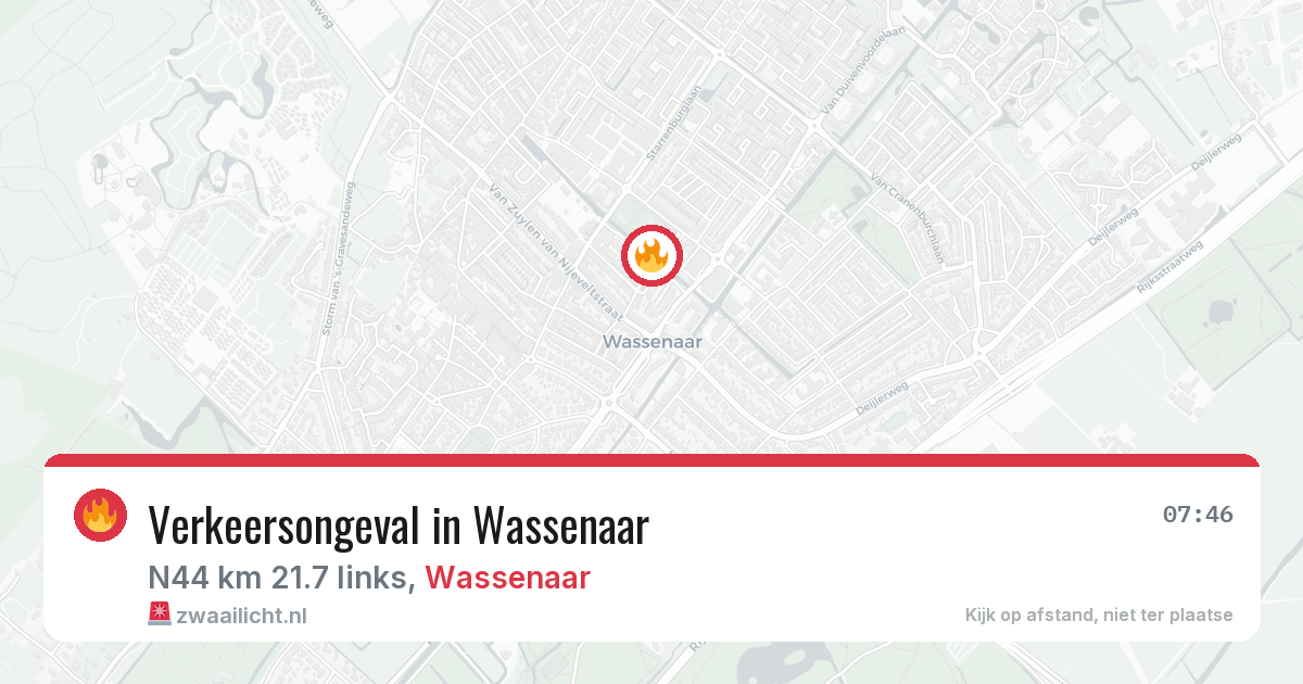 Verkeersongeval in Wassenaar — 25 jun 2026