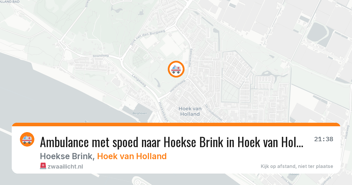 Ambulance met spoed naar Hoekse Brink in Hoek van Holland — 13 aug 2026