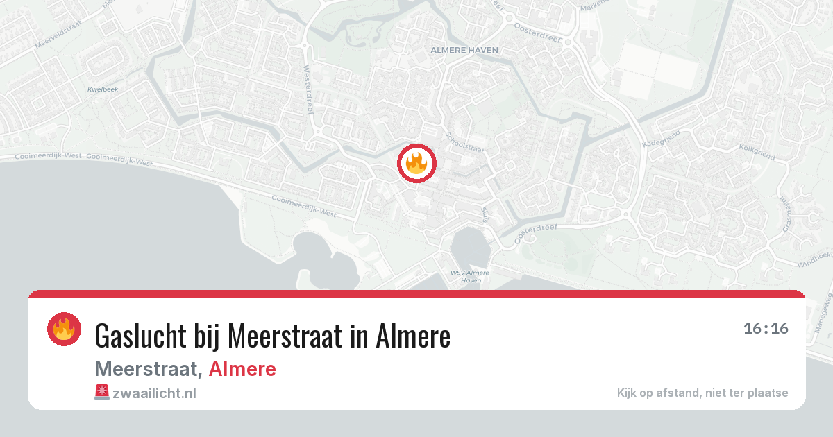 Gaslucht bij Meerstraat in Almere — 29 mei 2026