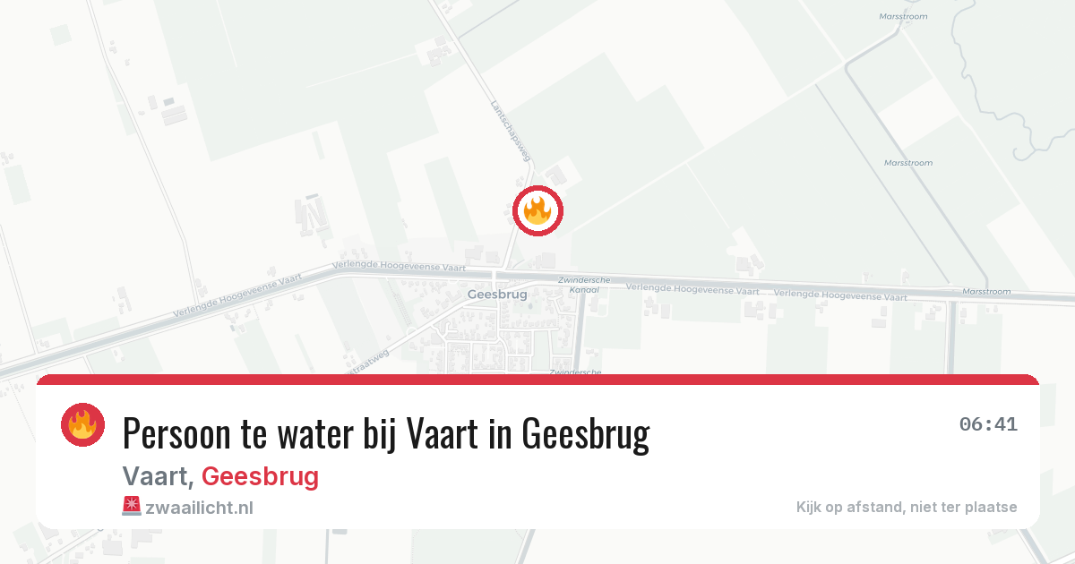 Persoon te water bij Vaart in Geesbrug — 6 mei 2026