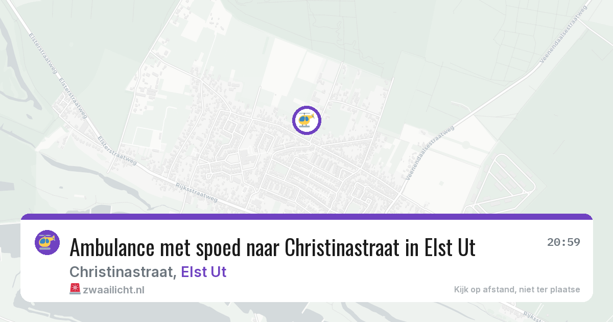 Ambulance met spoed naar Christinastraat in Elst Ut — 19 jun 2026