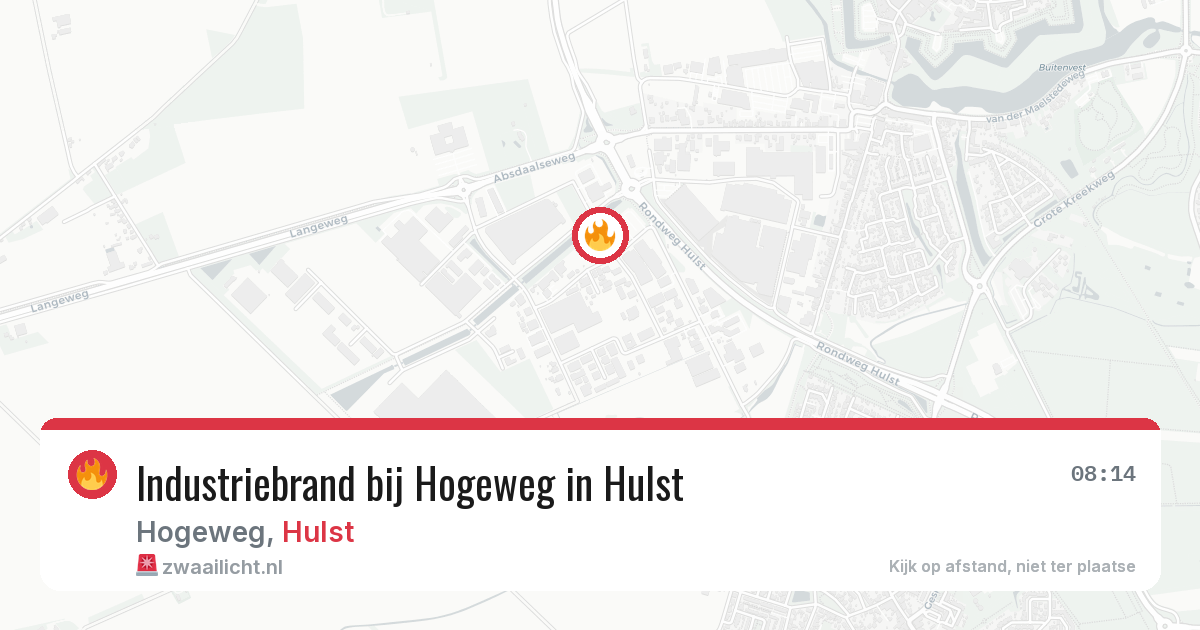 Industriebrand bij Hogeweg in Hulst — 7 jul 2026