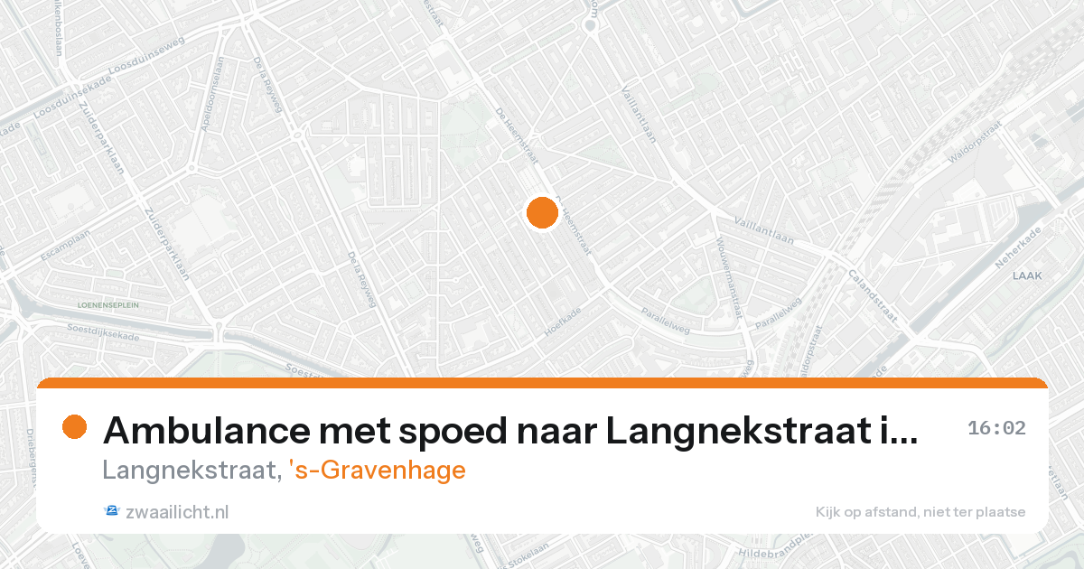 Ambulance met spoed naar Langnekstraat in 's-Gravenhage — 24 aug 2026